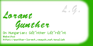 lorant gunther business card